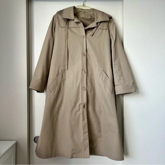 Vintage London Fog Mac Trench Coat - Size 14P - Old Money Light Academia Preppy - Picture 4 of 11